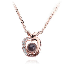 Load image into Gallery viewer, 2018 New Arrival Rose Gold&amp;Silver 100 languages I love you Projection Pendant Necklace Romantic Love Memory Wedding Jewelery