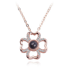 Load image into Gallery viewer, 2018 New Arrival Rose Gold&amp;Silver 100 languages I love you Projection Pendant Necklace Romantic Love Memory Wedding Jewelery