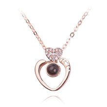 Load image into Gallery viewer, 2018 New Arrival Rose Gold&amp;Silver 100 languages I love you Projection Pendant Necklace Romantic Love Memory Wedding Jewelery
