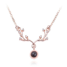 Load image into Gallery viewer, 2018 New Arrival Rose Gold&amp;Silver 100 languages I love you Projection Pendant Necklace Romantic Love Memory Wedding Jewelery