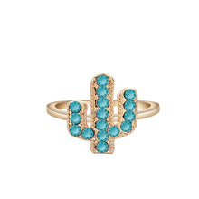Load image into Gallery viewer, Gold Silver Minimalist Ring Women's CZ Crystal Cactus DNA Chemistry Moon Size 7 Wedding Knuckle Boho Rings Fashion Jewelry