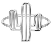 Load image into Gallery viewer, Gold Silver Minimalist Ring Women's CZ Crystal Cactus DNA Chemistry Moon Size 7 Wedding Knuckle Boho Rings Fashion Jewelry