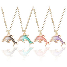 Load image into Gallery viewer, Fashion Creative DIY Jewelry Gold Enamel Alloy Color Dolphin Pendant Exquisite Girl Child Pendant Necklace Christmas Jewelry
