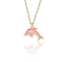 Load image into Gallery viewer, Fashion Creative DIY Jewelry Gold Enamel Alloy Color Dolphin Pendant Exquisite Girl Child Pendant Necklace Christmas Jewelry