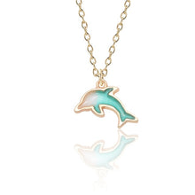 Load image into Gallery viewer, Fashion Creative DIY Jewelry Gold Enamel Alloy Color Dolphin Pendant Exquisite Girl Child Pendant Necklace Christmas Jewelry