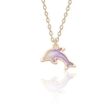 Load image into Gallery viewer, Fashion Creative DIY Jewelry Gold Enamel Alloy Color Dolphin Pendant Exquisite Girl Child Pendant Necklace Christmas Jewelry