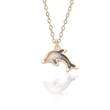 Load image into Gallery viewer, Fashion Creative DIY Jewelry Gold Enamel Alloy Color Dolphin Pendant Exquisite Girl Child Pendant Necklace Christmas Jewelry