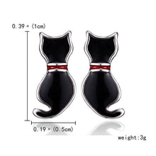 Load image into Gallery viewer, 2019 Minimalist Jewelry Female Earrings Rhinestone Cat Earring Cute Cat Stud Earrings Hollow Cat Fish Animal Ear Stud Girls Gift