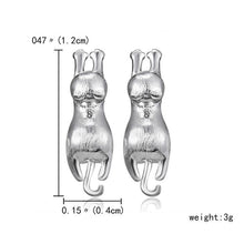 Load image into Gallery viewer, 2019 Minimalist Jewelry Female Earrings Rhinestone Cat Earring Cute Cat Stud Earrings Hollow Cat Fish Animal Ear Stud Girls Gift