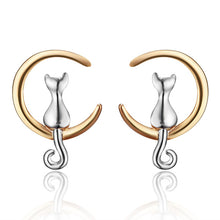 Load image into Gallery viewer, Cute Kitten Cartoon Animal Stud Earring Women Simple Elegant Multiple Style Cat Alloy Earrings Female Minimalist Jewelry Gifts