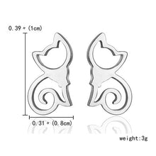 Load image into Gallery viewer, Cute Kitten Cartoon Animal Stud Earring Women Simple Elegant Multiple Style Cat Alloy Earrings Female Minimalist Jewelry Gifts